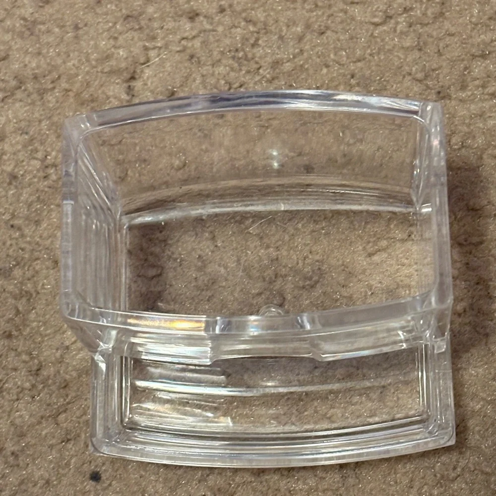 NWOT plastic q-tip holder with a wooden top